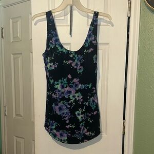 Floral One Piece Women's Swimsuit- Black and Purple